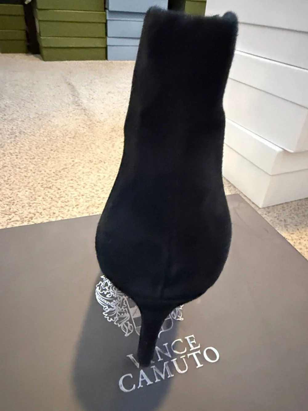 Vince Camuto Lorenza Black Suede Bootie, 8
